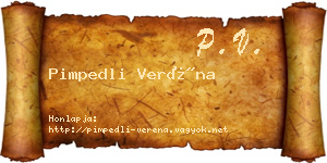 Pimpedli Veréna névjegykártya